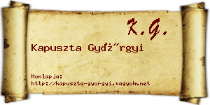 Kapuszta Györgyi névjegykártya