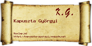 Kapuszta Györgyi névjegykártya